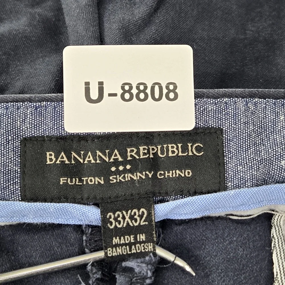 Banana Republic Men Pants 33X32 Blue‎ Chino Fulton Skinny 29
